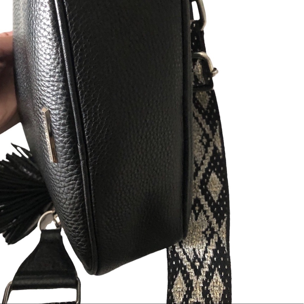 Nwt defect Rebecca Minkoff black leather guitar strap camera bag HP Pick 2024 - Picture 6 of 7